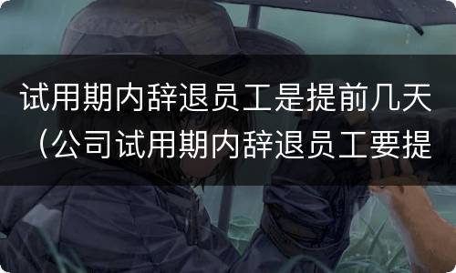 试用期内辞退员工是提前几天（公司试用期内辞退员工要提前几天）