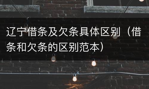 辽宁借条及欠条具体区别（借条和欠条的区别范本）