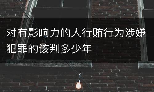 对有影响力的人行贿行为涉嫌犯罪的该判多少年