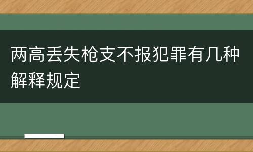 两高丢失枪支不报犯罪有几种解释规定