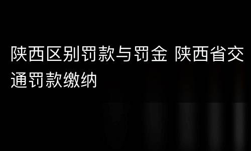 陕西区别罚款与罚金 陕西省交通罚款缴纳