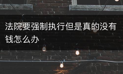 法院要强制执行但是真的没有钱怎么办