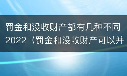 罚金和没收财产都有几种不同2022（罚金和没收财产可以并处吗）