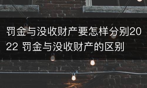 罚金与没收财产要怎样分别2022 罚金与没收财产的区别