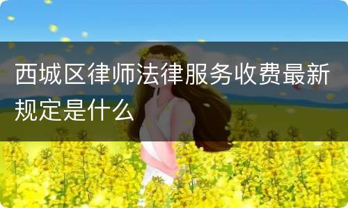 西城区律师法律服务收费最新规定是什么