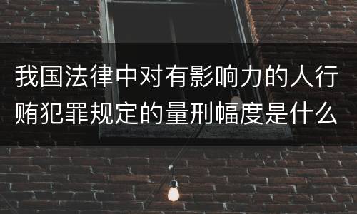 我国法律中对有影响力的人行贿犯罪规定的量刑幅度是什么