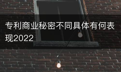专利商业秘密不同具体有何表现2022