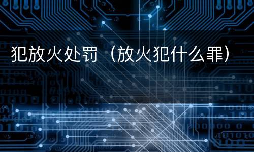 犯放火处罚（放火犯什么罪）