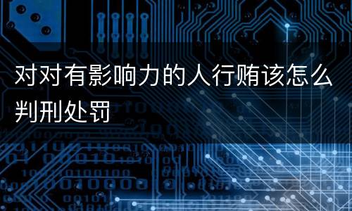 对对有影响力的人行贿该怎么判刑处罚