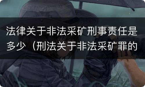 法律关于非法采矿刑事责任是多少（刑法关于非法采矿罪的规定）