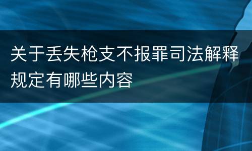 关于丢失枪支不报罪司法解释规定有哪些内容