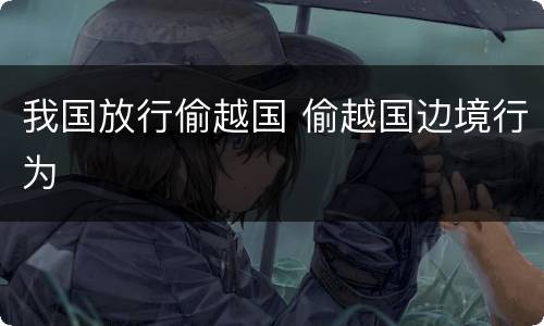 我国放行偷越国 偷越国边境行为