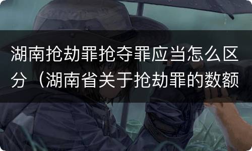 湖南抢劫罪抢夺罪应当怎么区分（湖南省关于抢劫罪的数额规定）