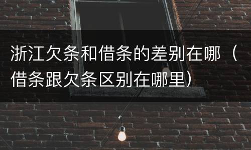 浙江欠条和借条的差别在哪（借条跟欠条区别在哪里）