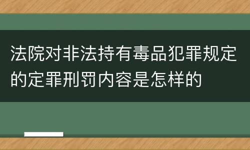 法院对非法持有毒品犯罪规定的定罪刑罚内容是怎样的