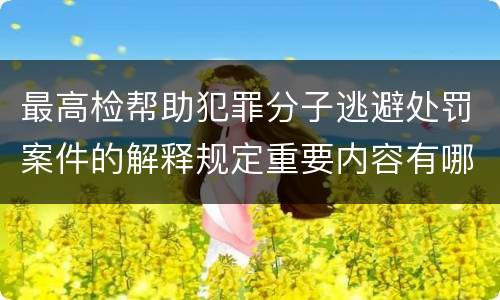 最高检帮助犯罪分子逃避处罚案件的解释规定重要内容有哪些