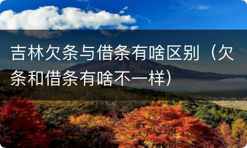 吉林欠条与借条有啥区别（欠条和借条有啥不一样）