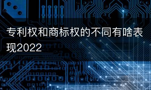 专利权和商标权的不同有啥表现2022