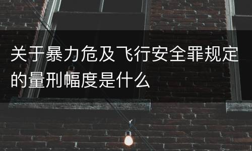 关于暴力危及飞行安全罪规定的量刑幅度是什么