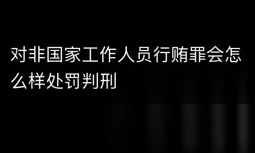 对非国家工作人员行贿罪会怎么样处罚判刑
