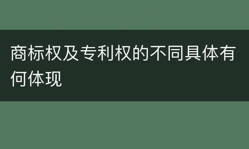 商标权及专利权的不同具体有何体现