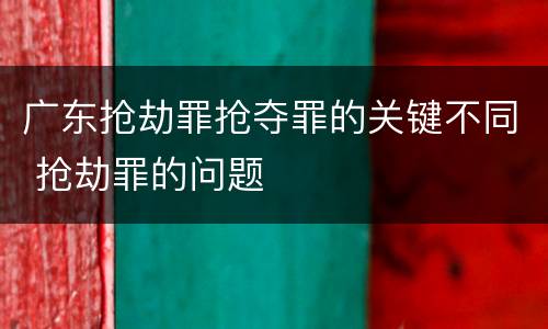 广东抢劫罪抢夺罪的关键不同 抢劫罪的问题