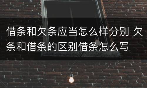 借条和欠条应当怎么样分别 欠条和借条的区别借条怎么写