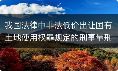 我国法律中非法低价出让国有土地使用权罪规定的刑事量刑幅度是什么