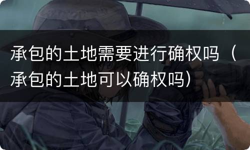 承包的土地需要进行确权吗（承包的土地可以确权吗）