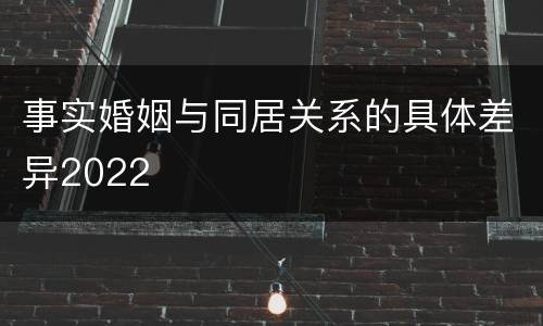 事实婚姻与同居关系的具体差异2022