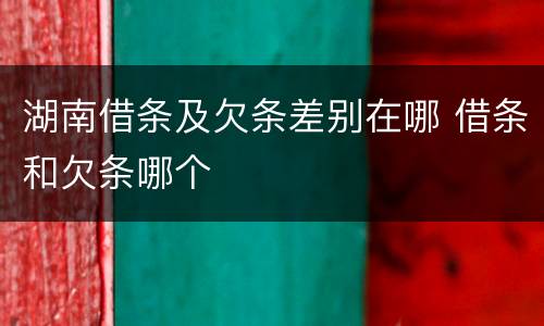 湖南借条及欠条差别在哪 借条和欠条哪个