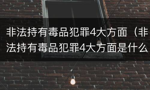 非法持有毒品犯罪4大方面（非法持有毒品犯罪4大方面是什么）