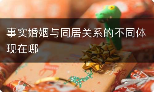 事实婚姻与同居关系的不同体现在哪