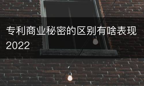 专利商业秘密的区别有啥表现2022