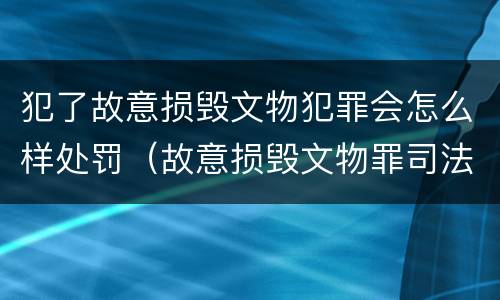 犯了故意损毁文物犯罪会怎么样处罚（故意损毁文物罪司法解释）