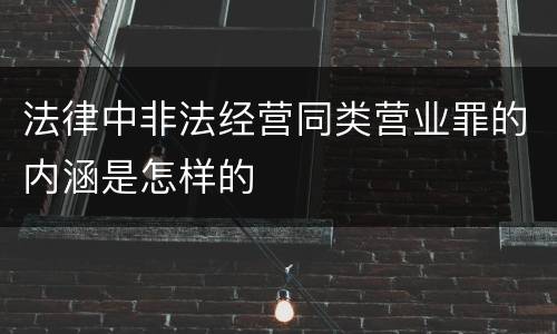 法律中非法经营同类营业罪的内涵是怎样的