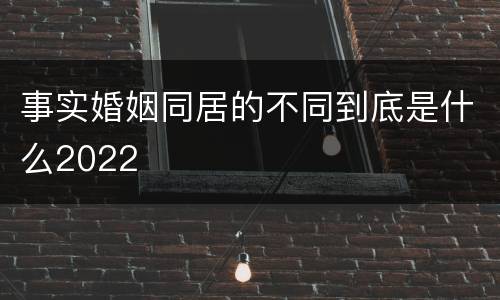 事实婚姻同居的不同到底是什么2022