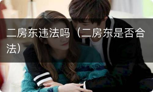 二房东违法吗（二房东是否合法）