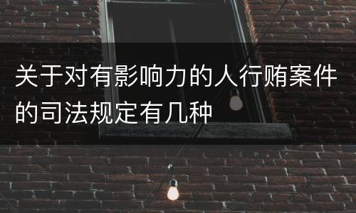 关于对有影响力的人行贿案件的司法规定有几种