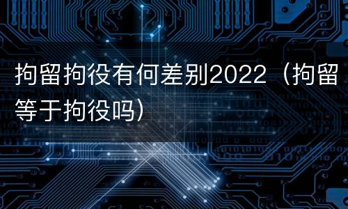 拘留拘役有何差别2022（拘留等于拘役吗）