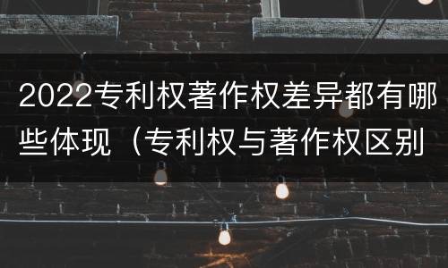 2022专利权著作权差异都有哪些体现（专利权与著作权区别）