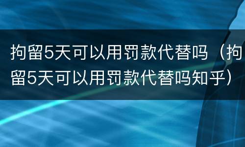 拘留5天可以用罚款代替吗（拘留5天可以用罚款代替吗知乎）