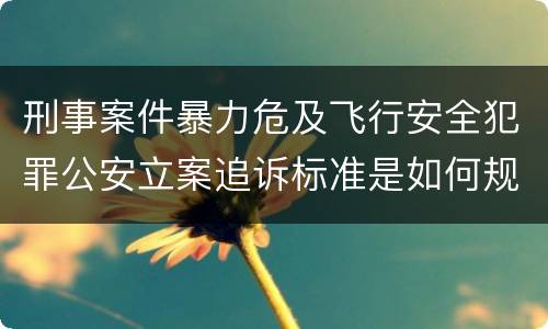 刑事案件暴力危及飞行安全犯罪公安立案追诉标准是如何规定