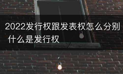 2022发行权跟发表权怎么分别 什么是发行权