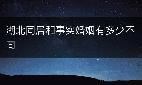 湖北同居和事实婚姻有多少不同