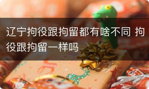 辽宁拘役跟拘留都有啥不同 拘役跟拘留一样吗
