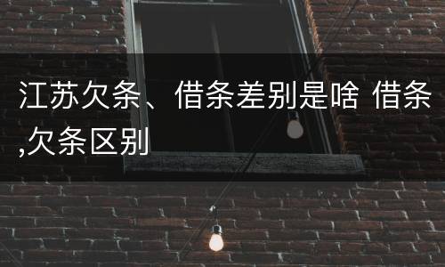 江苏欠条、借条差别是啥 借条,欠条区别