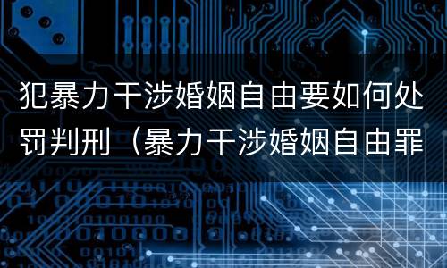 犯暴力干涉婚姻自由要如何处罚判刑（暴力干涉婚姻自由罪怎么判刑）