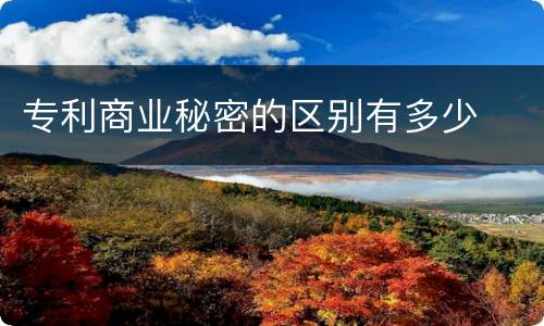 专利商业秘密的区别有多少