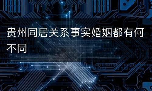 贵州同居关系事实婚姻都有何不同